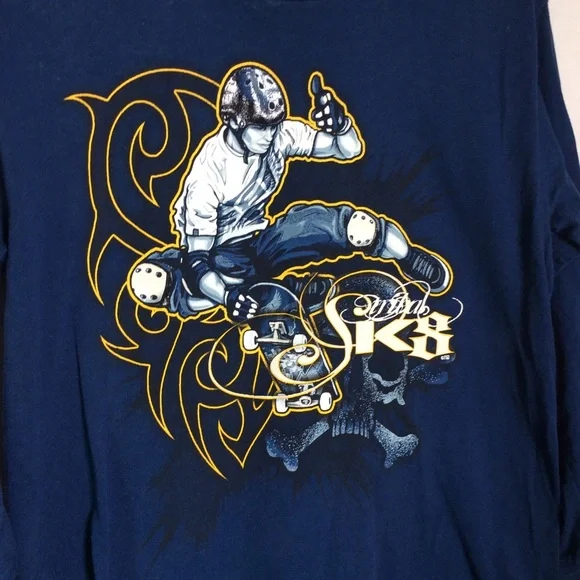 Rudeboyz Boys Blue Graphics Long Sleeve Shirt